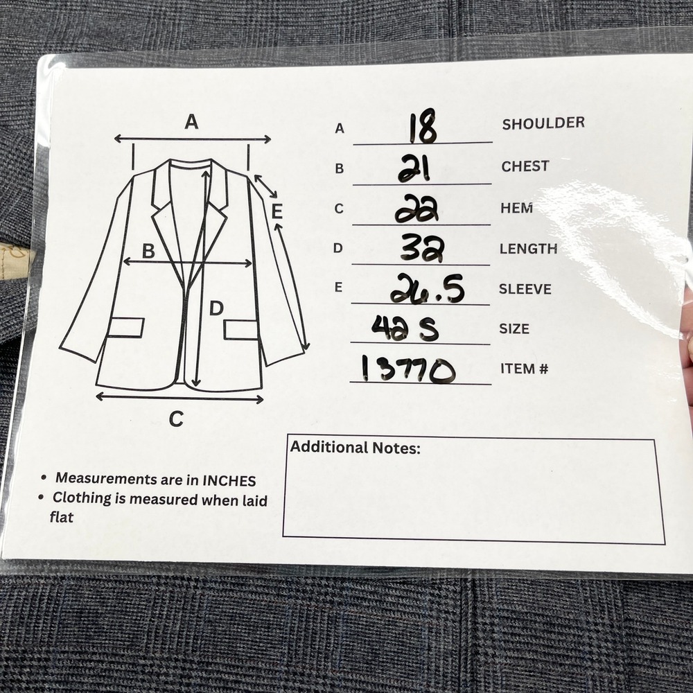 VTG Bill Blass Mens Blazer 42S Gray Glen Plaid Sport Coat Jacket Heritage Prep - Picture 11 of 12